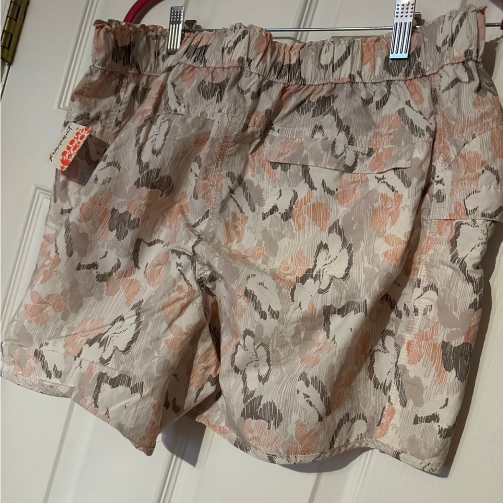 Free People Cream and Pink Athletic Shorts
